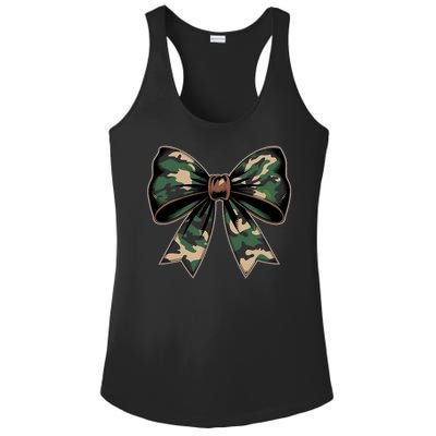 Camouflage Old Camo Bow Camo Coquette Bow Hunting Ladies PosiCharge Competitor Racerback Tank