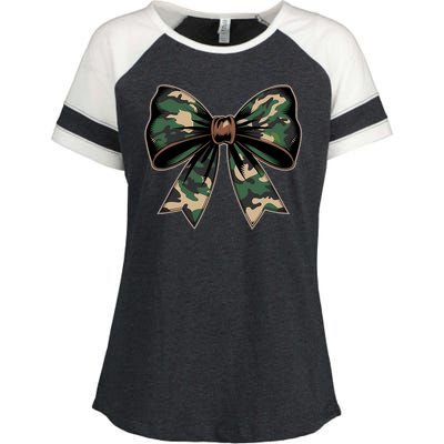 Camouflage Old Camo Bow Camo Coquette Bow Hunting Enza Ladies Jersey Colorblock Tee