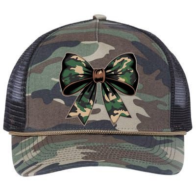 Camouflage Old Camo Bow Camo Coquette Bow Hunting Retro Rope Trucker Hat Cap