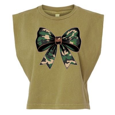 Camouflage Old Camo Bow Camo Coquette Bow Hunting Garment-Dyed Women's Muscle Tee