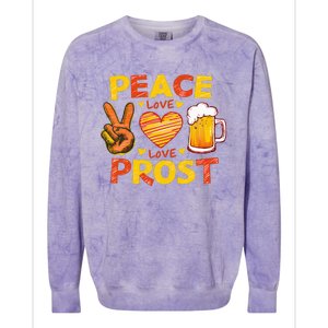 Cute Oktoberfest Costume Peace Love Prost Prost Oktoberfest Colorblast Crewneck Sweatshirt