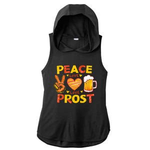 Cute Oktoberfest Costume Peace Love Prost Prost Oktoberfest Ladies PosiCharge Tri-Blend Wicking Draft Hoodie Tank