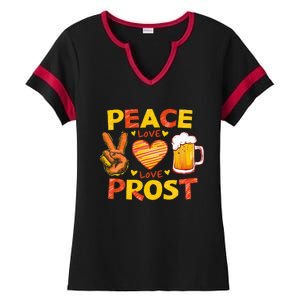 Cute Oktoberfest Costume Peace Love Prost Prost Oktoberfest Ladies Halftime Notch Neck Tee