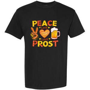 Cute Oktoberfest Costume Peace Love Prost Prost Oktoberfest Garment-Dyed Heavyweight T-Shirt