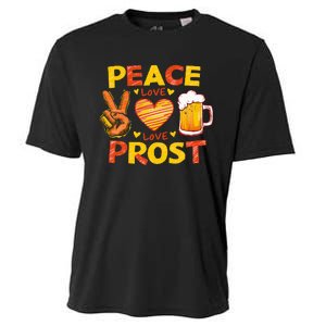 Cute Oktoberfest Costume Peace Love Prost Prost Oktoberfest Cooling Performance Crew T-Shirt