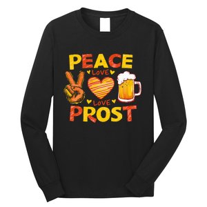 Cute Oktoberfest Costume Peace Love Prost Prost Oktoberfest Long Sleeve Shirt