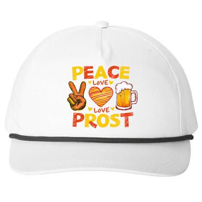 Cute Oktoberfest Costume Peace Love Prost Prost Oktoberfest Snapback Five-Panel Rope Hat