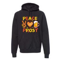 Cute Oktoberfest Costume Peace Love Prost Prost Oktoberfest Premium Hoodie