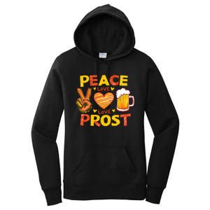 Cute Oktoberfest Costume Peace Love Prost Prost Oktoberfest Women's Pullover Hoodie