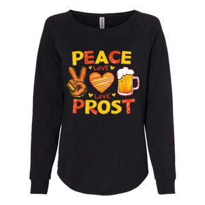 Cute Oktoberfest Costume Peace Love Prost Prost Oktoberfest Womens California Wash Sweatshirt