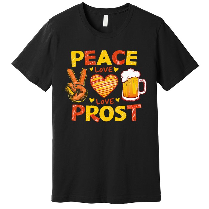 Cute Oktoberfest Costume Peace Love Prost Prost Oktoberfest Premium T-Shirt