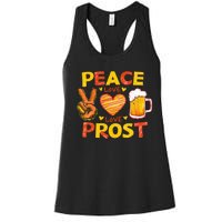 Cute Oktoberfest Costume Peace Love Prost Prost Oktoberfest Women's Racerback Tank