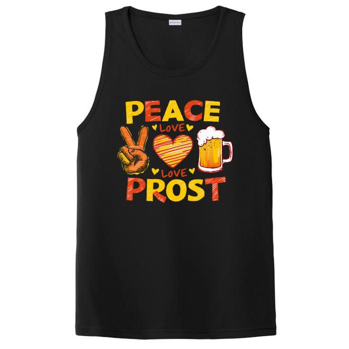 Cute Oktoberfest Costume Peace Love Prost Prost Oktoberfest PosiCharge Competitor Tank