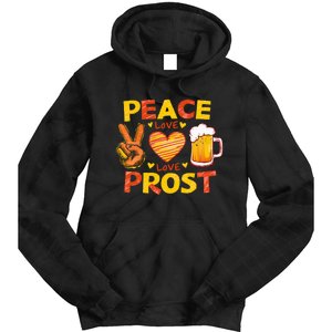 Cute Oktoberfest Costume Peace Love Prost Prost Oktoberfest Tie Dye Hoodie