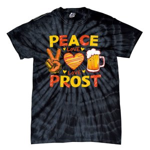 Cute Oktoberfest Costume Peace Love Prost Prost Oktoberfest Tie-Dye T-Shirt