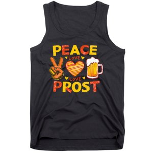 Cute Oktoberfest Costume Peace Love Prost Prost Oktoberfest Tank Top