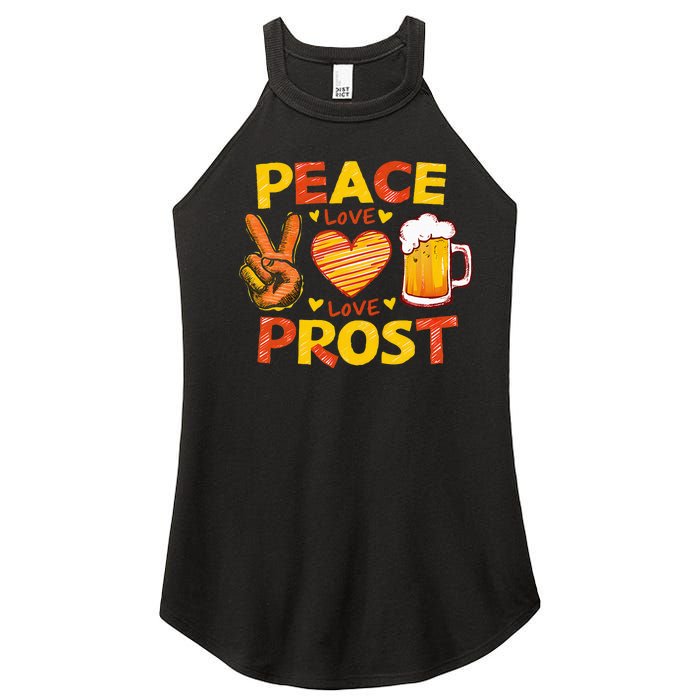 Cute Oktoberfest Costume Peace Love Prost Prost Oktoberfest Women's Perfect Tri Rocker Tank