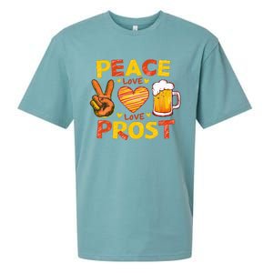 Cute Oktoberfest Costume Peace Love Prost Prost Oktoberfest Sueded Cloud Jersey T-Shirt