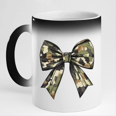 Camouflage Old Camo Bow Camo Coquette Bow Hunting Women Girl 11oz Black Color Changing Mug