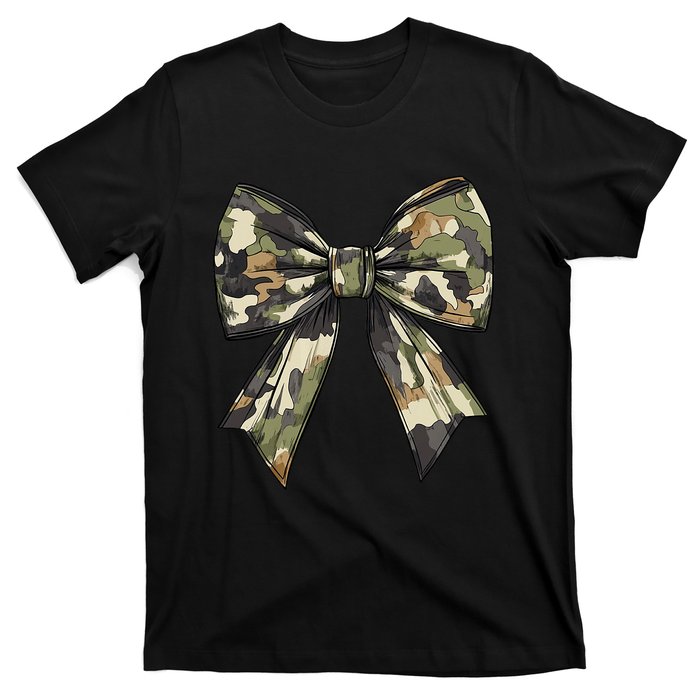 Camouflage Old Camo Bow Camo Coquette Bow Hunting Women Girl T-Shirt