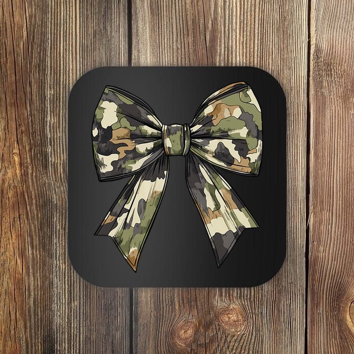 Camouflage Old Camo Bow Camo Coquette Bow Hunting Women Girl Coaster