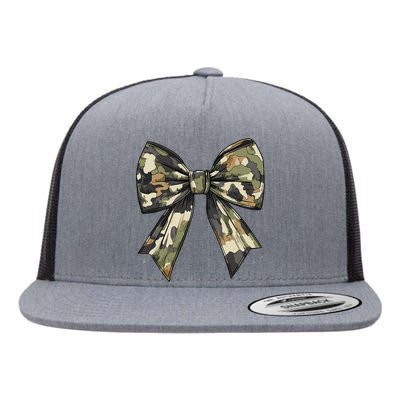 Camouflage Old Camo Bow Camo Coquette Bow Hunting Women Girl Flat Bill Trucker Hat