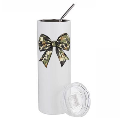 Camouflage Old Camo Bow Camo Coquette Bow Hunting Women Girl Stainless Steel Tumbler