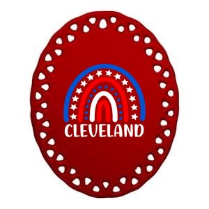 Cleveland Ohio Cool Gift I Love Cleveland Ohio Usa Cool Gift Ceramic Oval Ornament