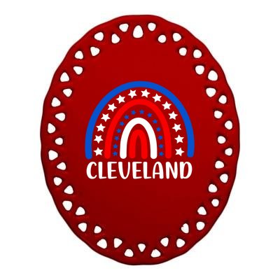 Cleveland Ohio Cool Gift I Love Cleveland Ohio Usa Cool Gift Ceramic Oval Ornament