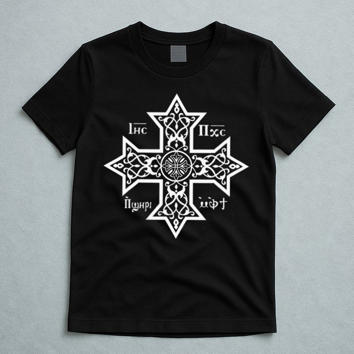 Coptic Orthodox Cross With Jesus Christ The Son Of God T-Shirt