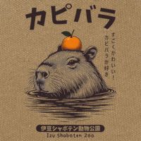Capybara Onsen Capybara With Orange Capybara Lovers Cotton Canvas Backpack