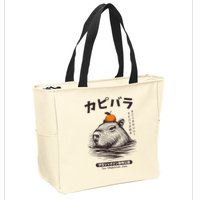Capybara Onsen Capybara With Orange Capybara Lovers Zip Tote Bag
