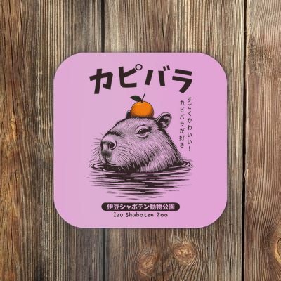 Capybara Onsen Capybara With Orange Capybara Lovers Coaster