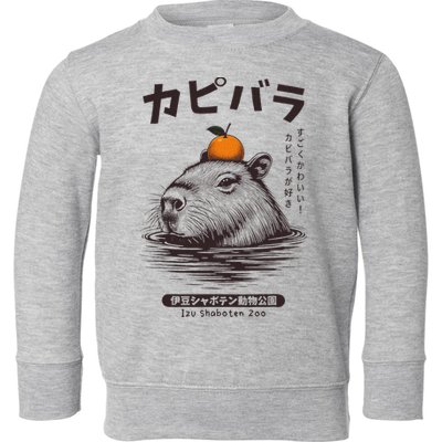 Capybara Onsen Capybara With Orange Capybara Lovers Toddler Sweatshirt