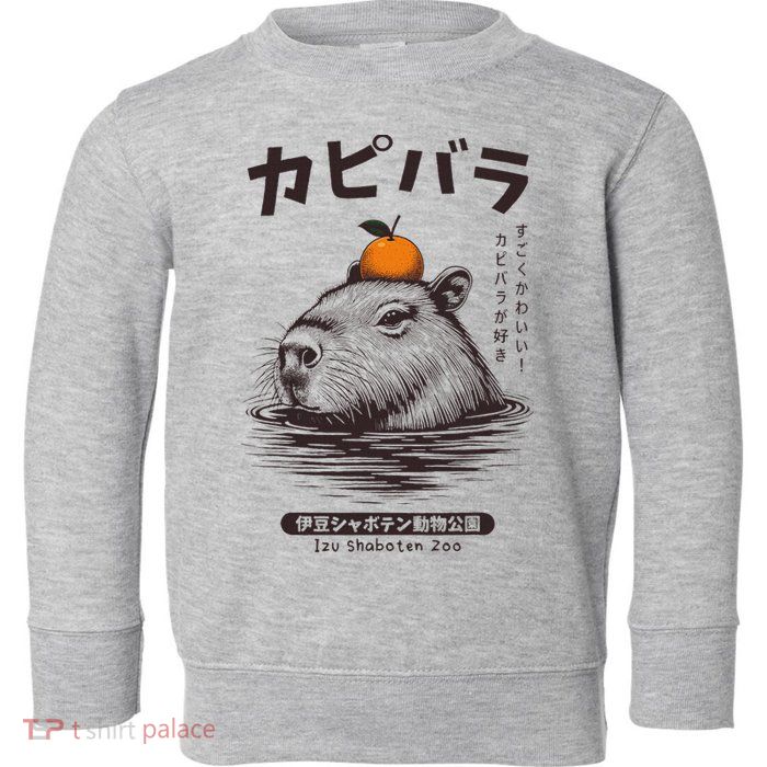 Capybara Onsen Capybara With Orange Capybara Lovers Toddler Sweatshirt