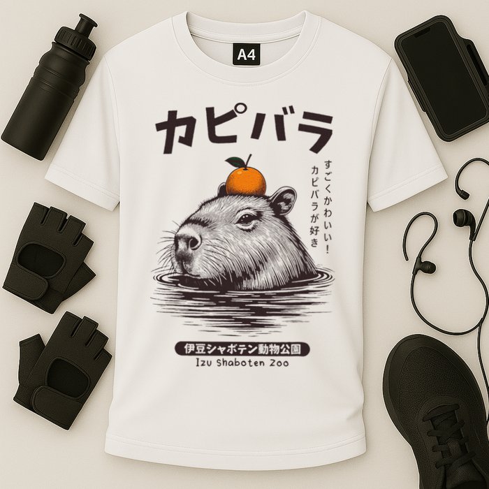 Capybara Onsen Capybara With Orange Capybara Lovers Performance Shirt