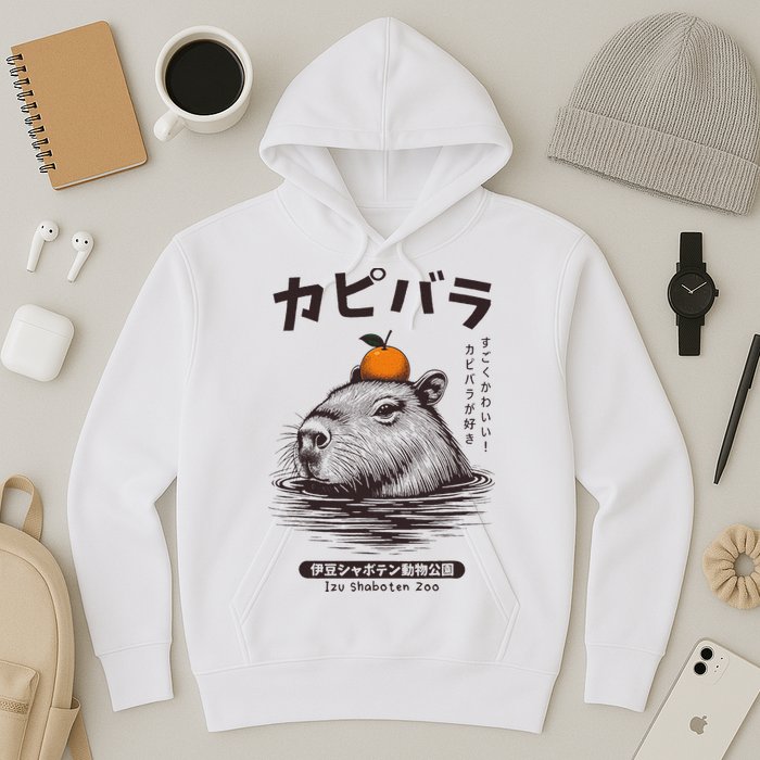 Capybara Onsen Capybara With Orange Capybara Lovers Hoodie