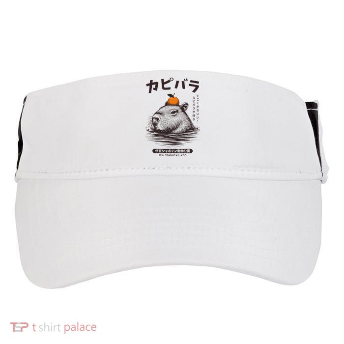 Capybara Onsen Capybara With Orange Capybara Lovers Adult Drive Performance Visor