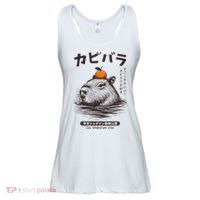 Capybara Onsen Capybara With Orange Capybara Lovers Ladies Essential Flowy Tank