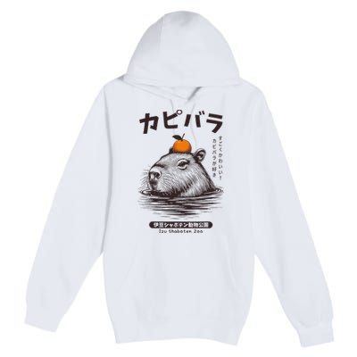 Capybara Onsen Capybara With Orange Capybara Lovers Premium Pullover Hoodie