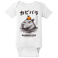 Capybara Onsen Capybara With Orange Capybara Lovers Baby Bodysuit