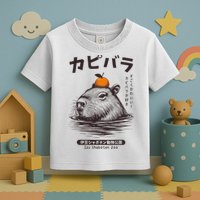 Capybara Onsen Capybara With Orange Capybara Lovers Toddler T-Shirt