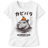 Capybara Onsen Capybara With Orange Capybara Lovers Womens T-Shirt