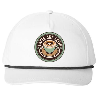 Canvas Of Caffeine Latte Art Snapback Five-Panel Rope Hat