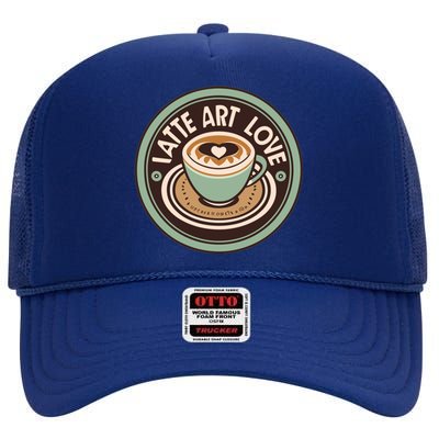 Canvas Of Caffeine Latte Art High Crown Mesh Back Trucker Hat