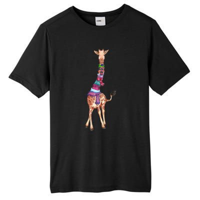 Cold Outside Cute Giraffe Illustration Tall Fusion ChromaSoft Performance T-Shirt