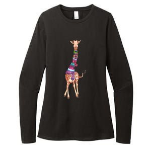 Cold Outside Cute Giraffe Illustration Womens CVC Long Sleeve Shirt