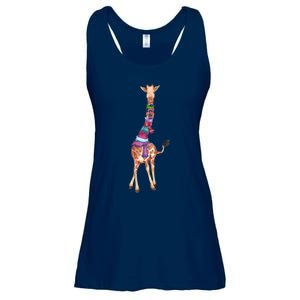 Cold Outside Cute Giraffe Illustration Ladies Essential Flowy Tank