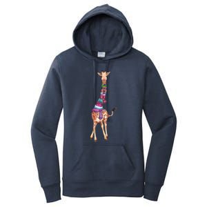 Cold Outside Cute Giraffe Illustration Women's Pullover Hoodie