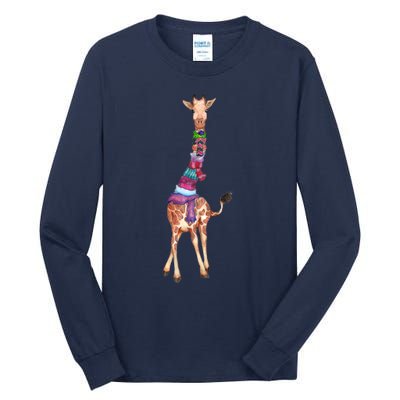 Cold Outside Cute Giraffe Illustration Tall Long Sleeve T-Shirt